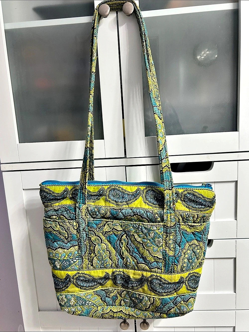 Croft & barrow Paisley Tote in Blue & Green Y2K